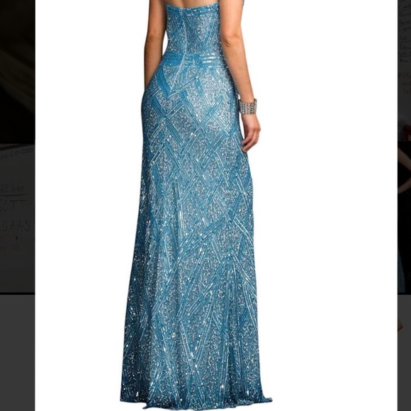 Brand New Scala Fully Beaded Prom Grad Dress - Picture 3 of 3